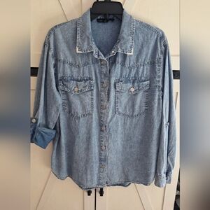 Jane and Delancey Light Blue Denim Top